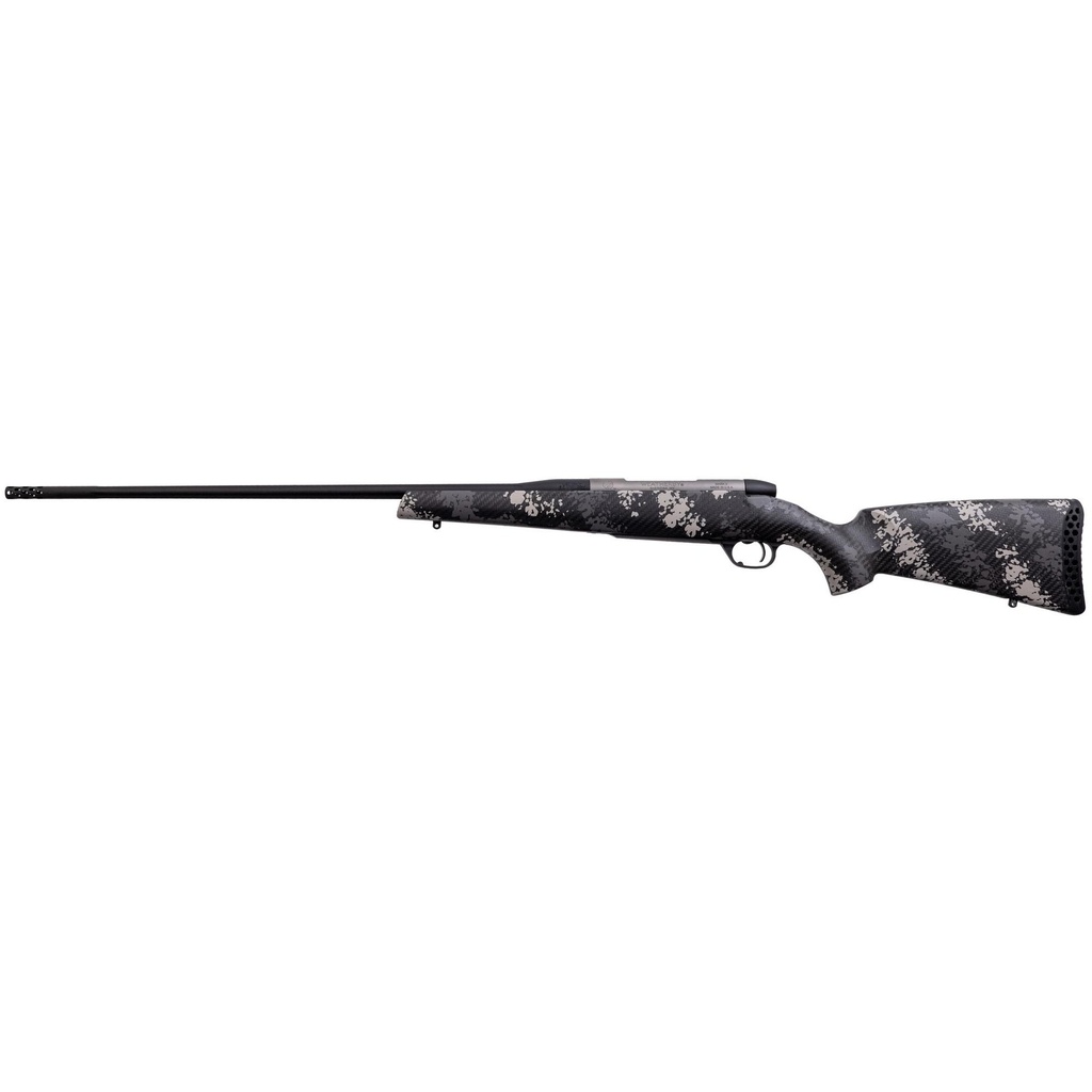Weatherby Mark V Backcountry 2.0 Ti Bolt Action 280 Ackley Improved 24" Fluted Titanium Barrel 4Rds Gray and White