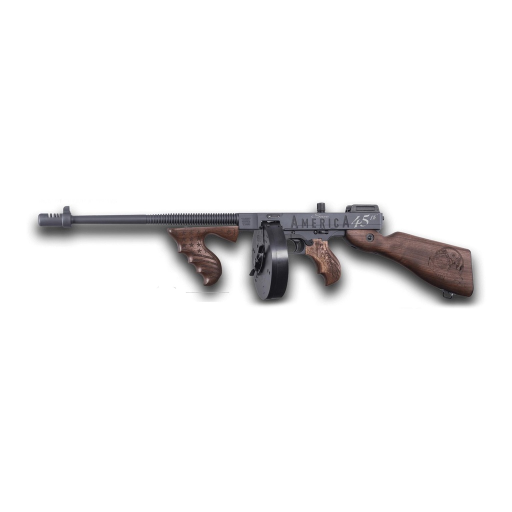 Auto Ordnance 1927 .45 ACP 16.5" Cerakote Sniper Gray with Walnut Stock, Trump Engravings, 50 Round Capacity