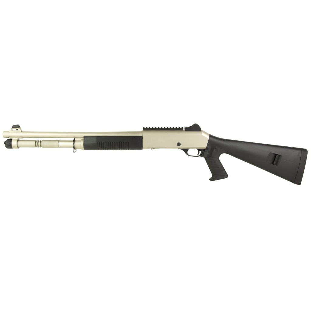Military Arms Corporation MAC 1014 12GA 18.5" Electroless Nickel Semi-Automatic Shotgun with Pistol Grip