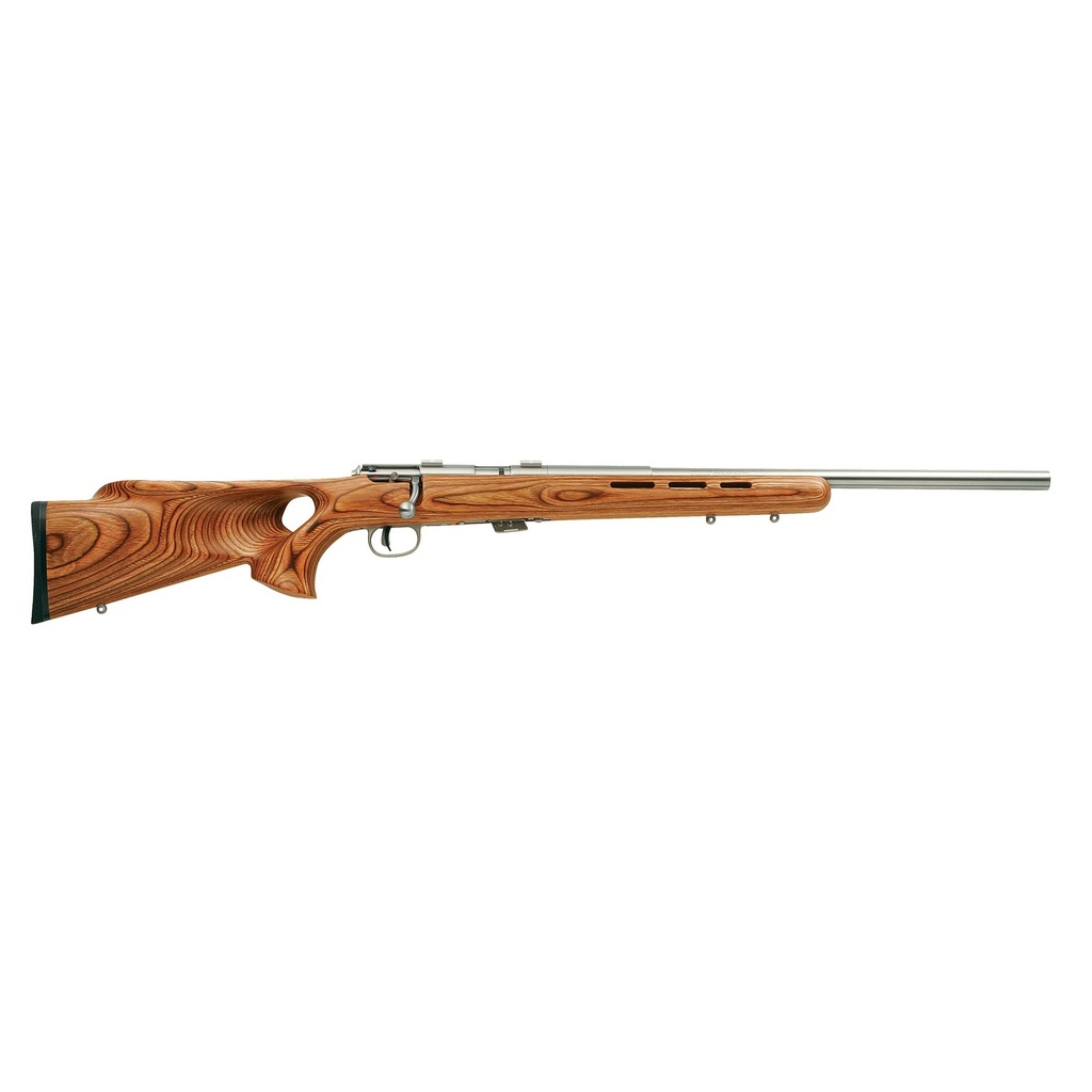 Savage Mark II .22LR 21" Heavy Barrel Stainless Steel Brown Laminated Thumbhole Stock AccuTrigger
