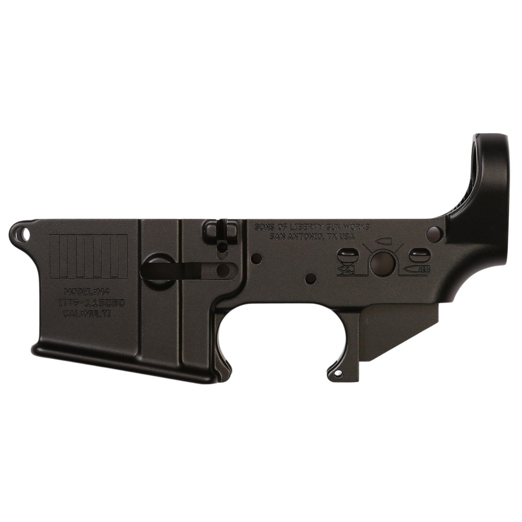 Sons of Liberty Gun Works STRIPES Stripped Lower Receiver .223 Remington/5.56 NATO Anodized Finish Black