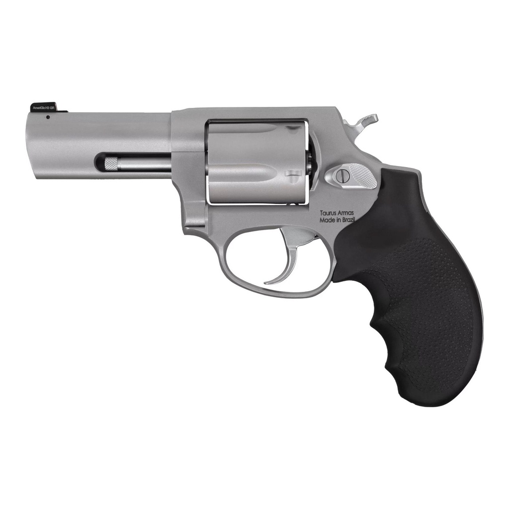 Taurus 605 .357 Magnum 3" Stainless Steel Double Action/Single Action Revolver with Night Sight and Hogue Rubber Grips, 5 Round Capacity