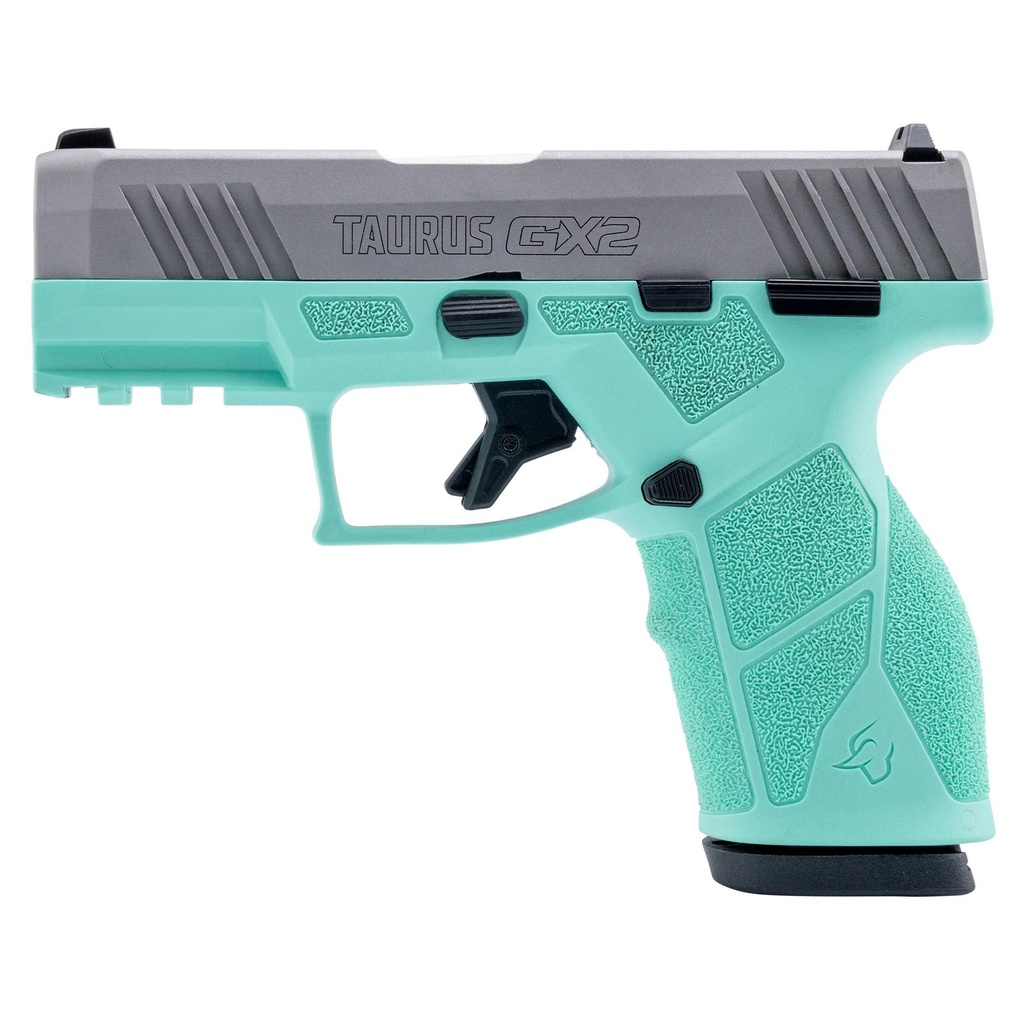 Taurus GX2 9MM 3.38" Matte Cyan and Silver Manual Safety 13 Round