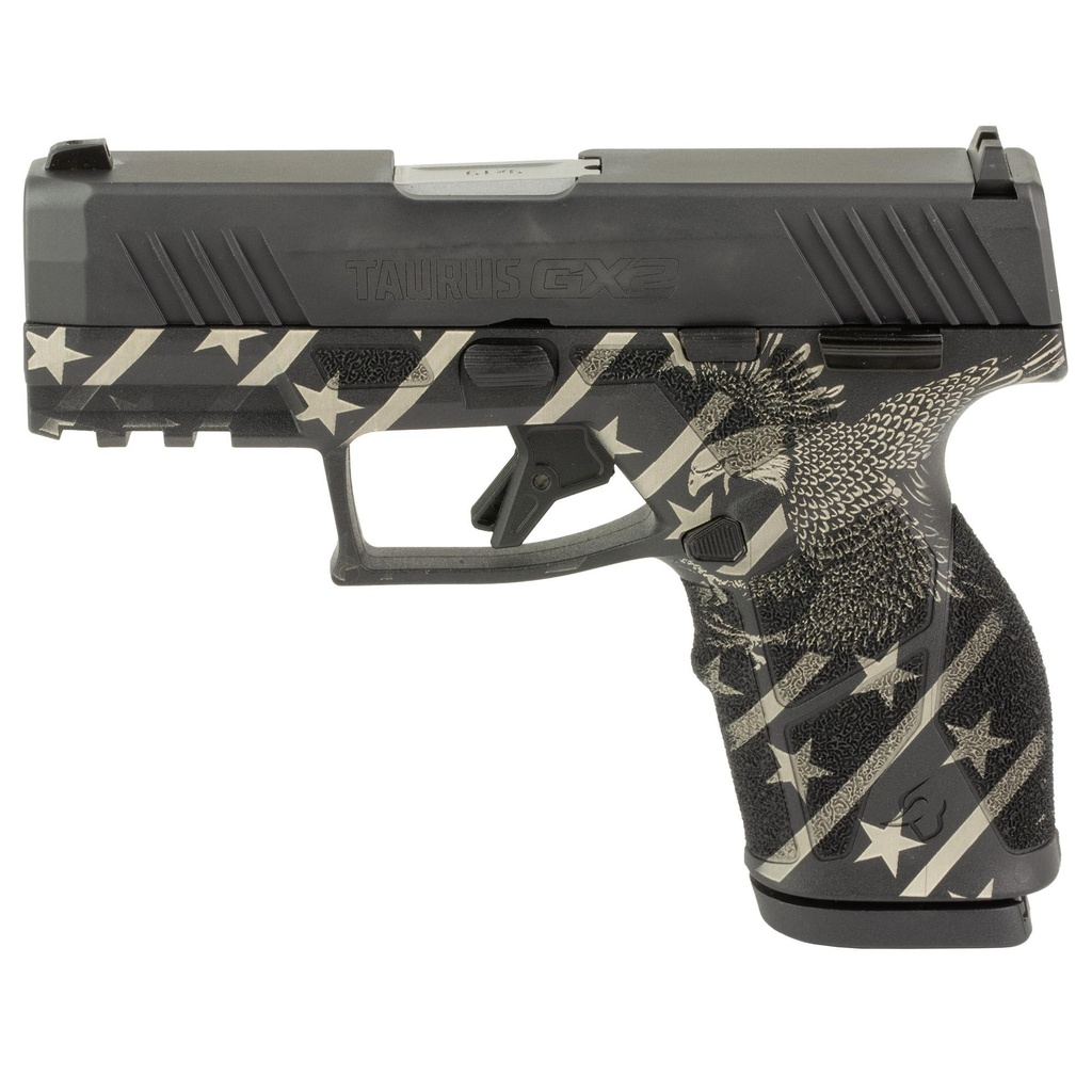 Taurus GX2 9MM 3.38" Custom Eagle Engraving Black Finish 13 Round