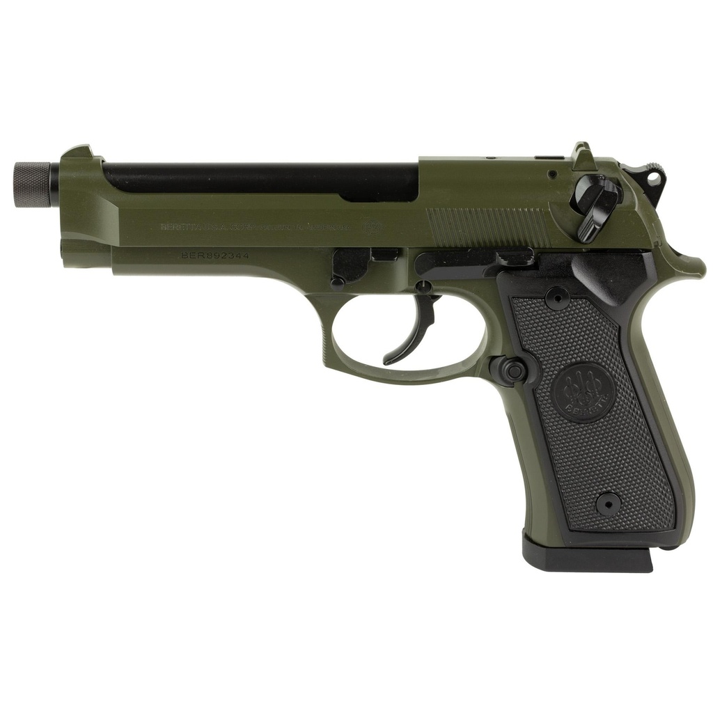 Beretta 92FS 9MM 5.1" Threaded Barrel Olive Drab Green 18 Round