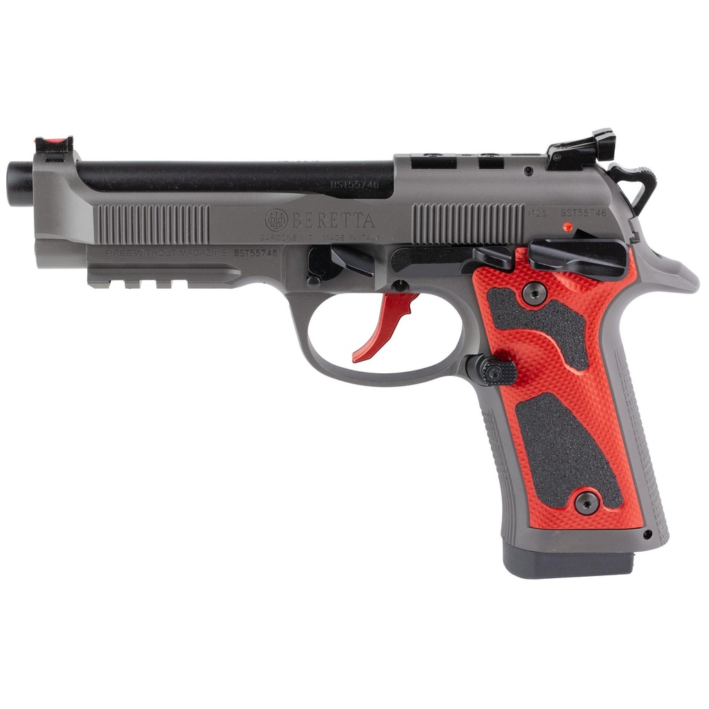 Beretta 92XI 9MM 4.9" Barrel Optics Ready Tinitec Finish Scorched Earth Red Aluminum Grips 18 Round