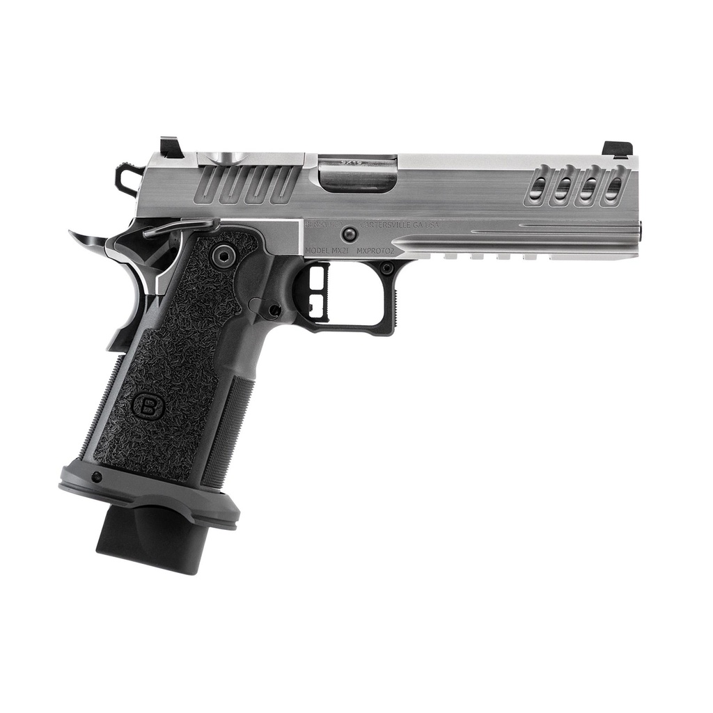 Bersa M2XL 9MM 5" SAO OR Matte Stainless Finish Black Frame