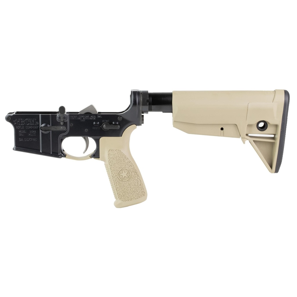 Bravo Company Complete Lower Receiver AR-15 Multi Caliber Flat Dark Earth BCM MK2 Recoil Mitigation System BCM MOD 0 Stock