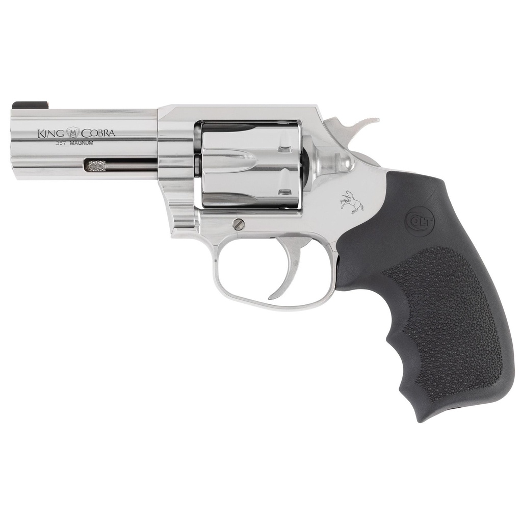 Colt King Cobra .357 Magnum 3" Barrel Double/Single Action Brushed Stainless Steel Finish Hogue Rubber Grips 6 Round