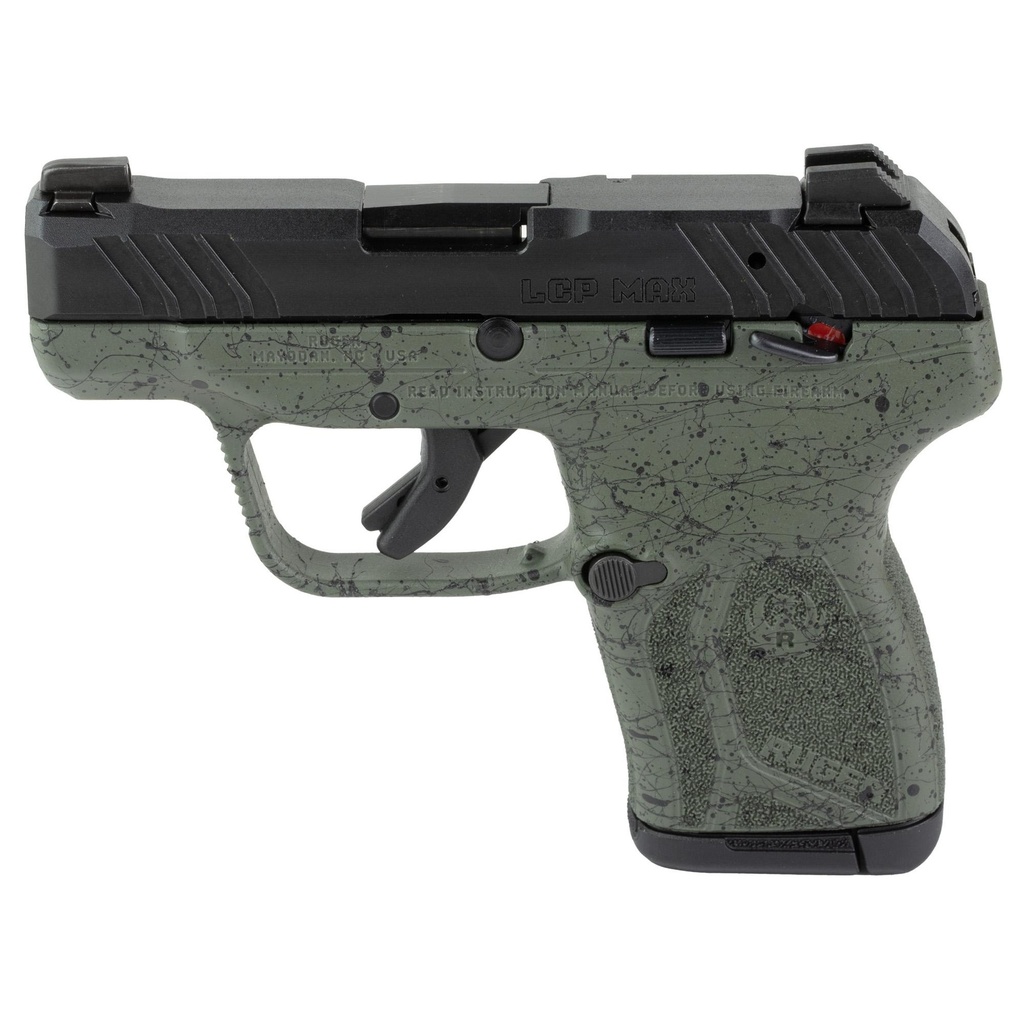 Ruger LCP MAX .380 ACP 2.8" Black Nitride Slide Green Frame 10 Round