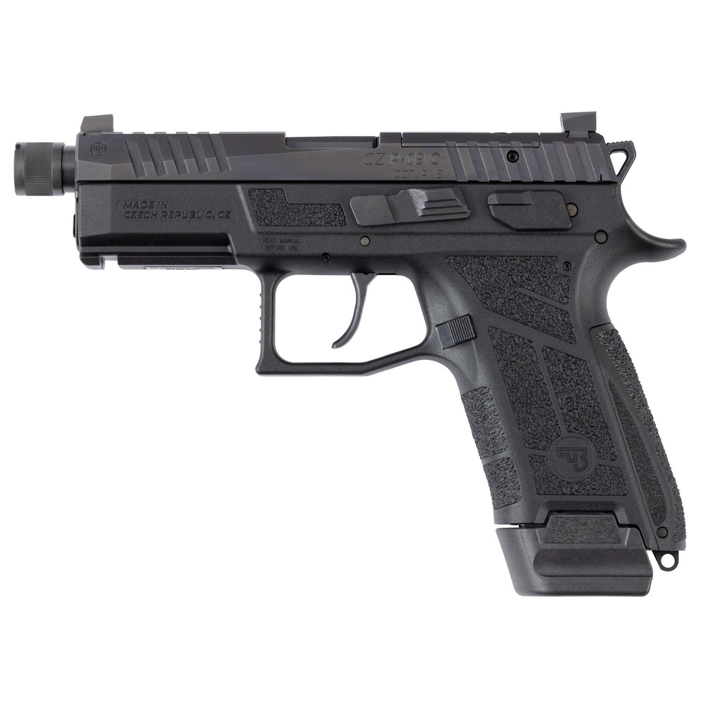 CZ P-09C 9MM 4.5" Threaded Barrel Optics Ready Black 17 Round
