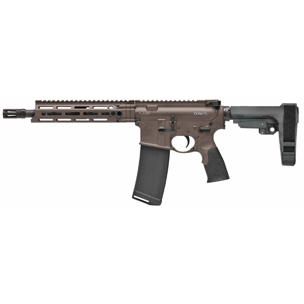 Daniel Defense DDM4 V7P 5.56 10.3" Cold Hammer Forged Barrel Brown Anodized OR SBA3 Brace 32 Round