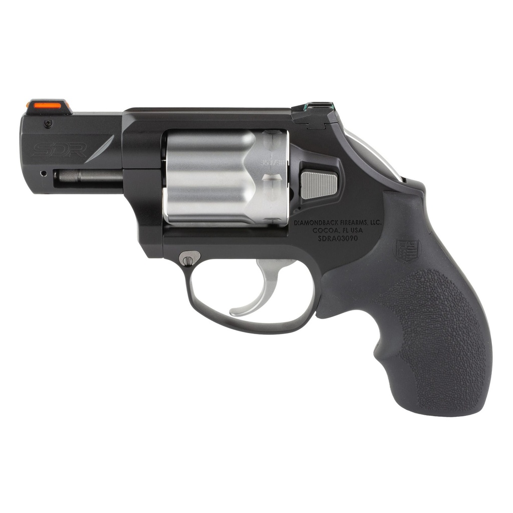 Diamondback Firearms SDR .357 Magnum 2" Bobbed Hammer DA/SA Stainless Steel Two Tone Black Rubber Grips Fiber Optic Sights 6 Round