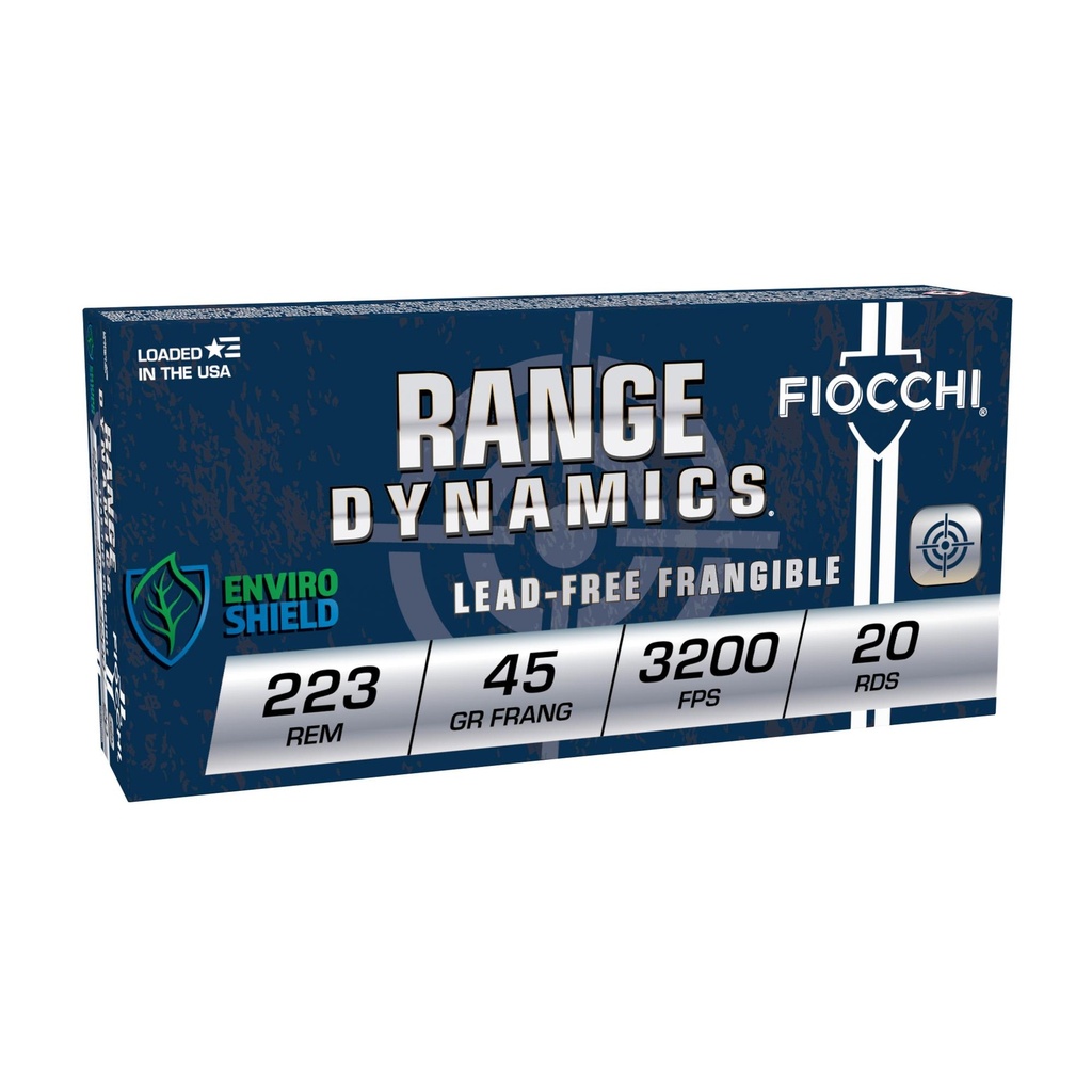 Fiocchi Ammunition Range Dynamics .223 Remington 45 Grain Frangible 20 Round Box