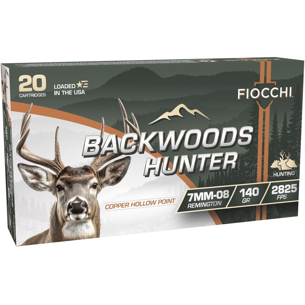 Fiocchi Ammunition Backwoods Hunter 7MM-08 140 Grain Copper Hollow Point 20 Round