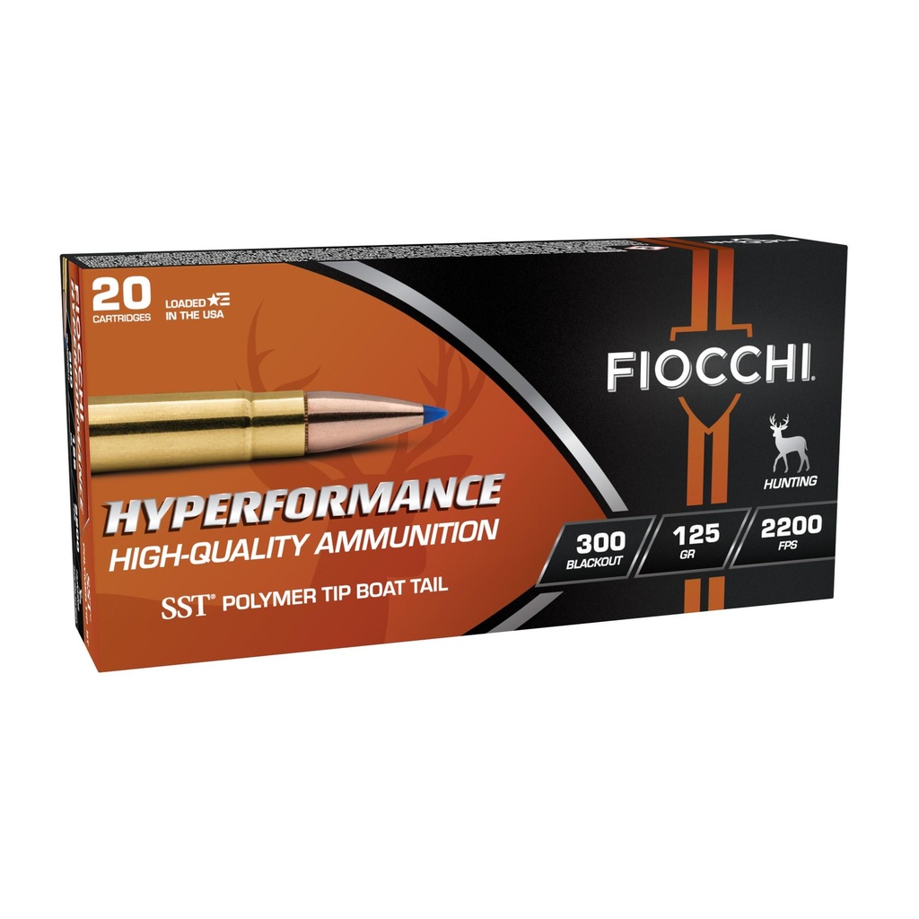 Fiocchi Ammunition Hyperformance 300 Blackout 125 Grain SST 20 Round Box