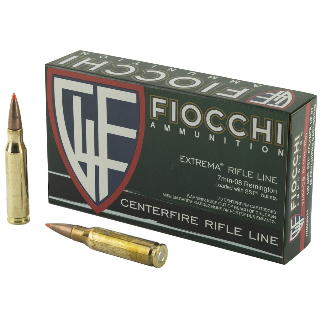 Fiocchi Ammunition Rifle 7MM-08 139 Grain SST 20 Round Box