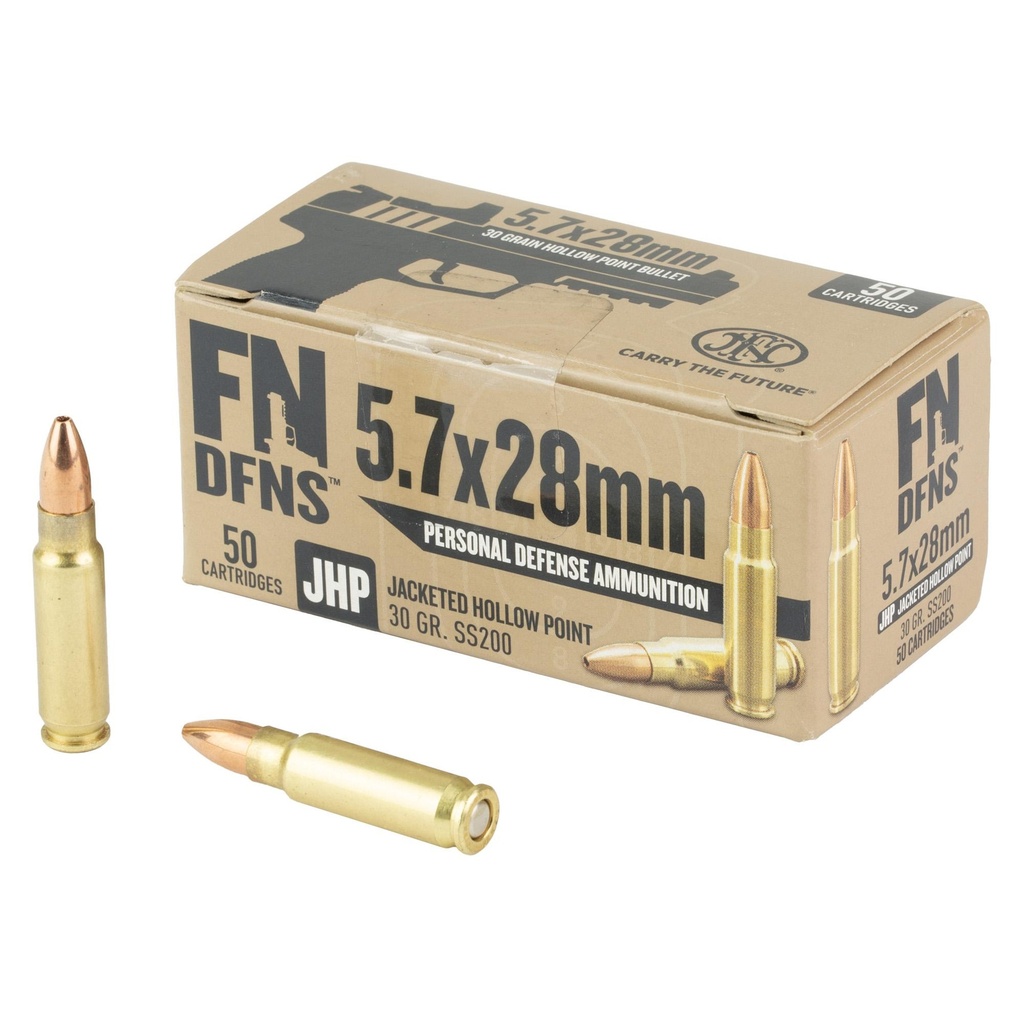 FN America Personal Defense 5.7X28MM 30 Grain Jacketed Hollow Point 50 Round Box