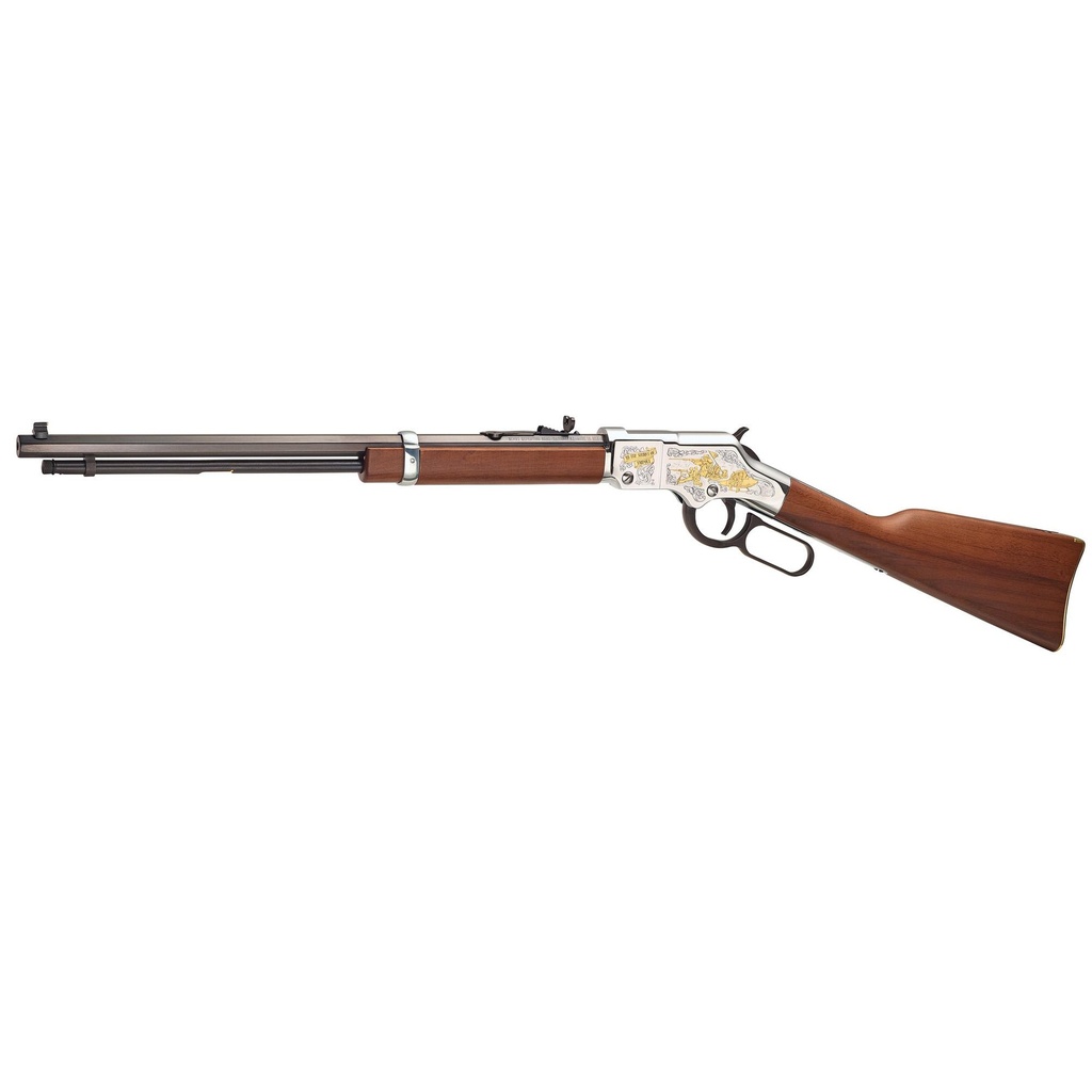 Henry Repeating Arms H004 Spirit of the Corps .22LR 20" Lever Action Rifle Nickel Plated Engraved Receiver American Walnut Stock 16 Round