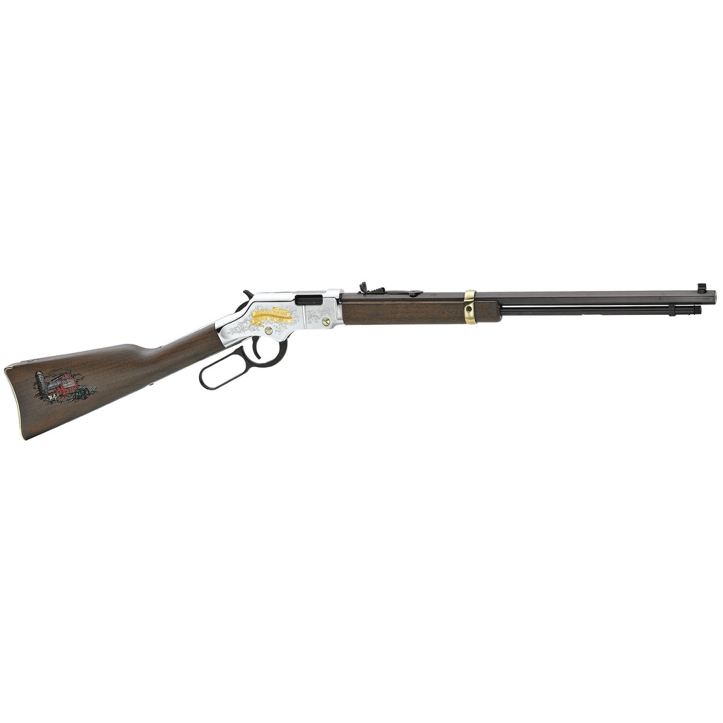 Henry Repeating Arms Golden Boy .22 LR 20" Octagon Barrel Nickel Plated Receiver Engraved Receiver with 24K Gold Plating American Walnut Stock 16 Round