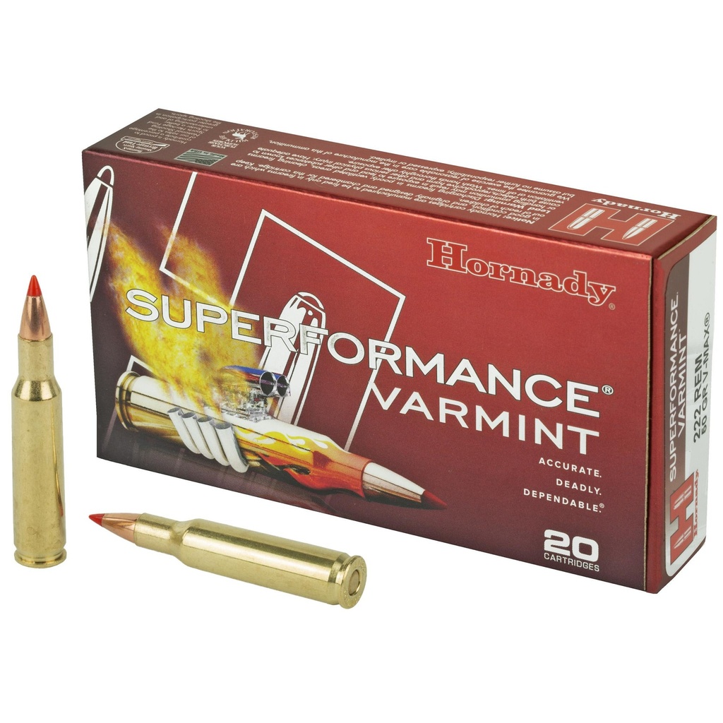 Hornady Superformance Varmint .222 Remington 50 Grain V-Max 20 Round Box