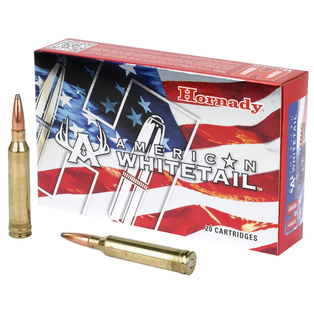 Hornady American Whitetail 7MM Remington Magnum 154 Grain Soft Point InterLock 20 Round Box