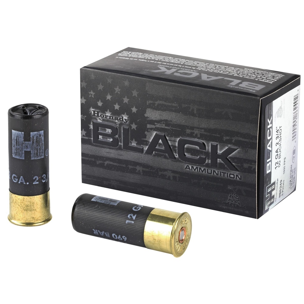 Hornady BLACK 12GA 2.75" 00 Buckshot 10/Bx