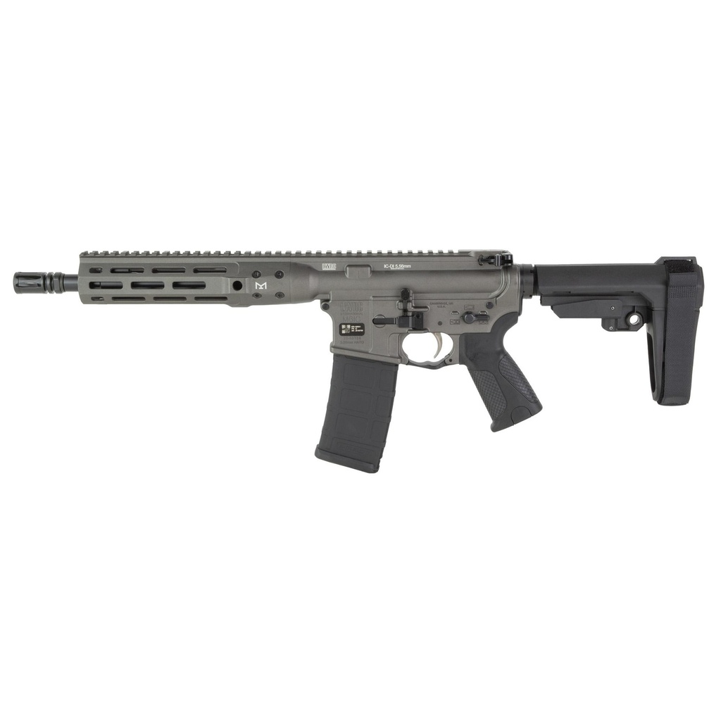 LWRC IC 5.56 NATO 10.5" Barrel Threaded Tungsten Gray SBA3 Pistol Brace M-LOK