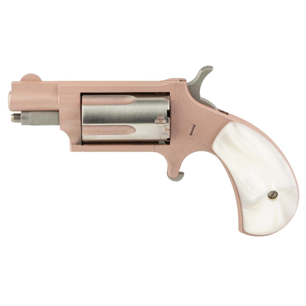 North American Arms Mini Revolver .22 WMR 1.125" Cerakote Finish Rose Gold Pearlite Grips 5 Round