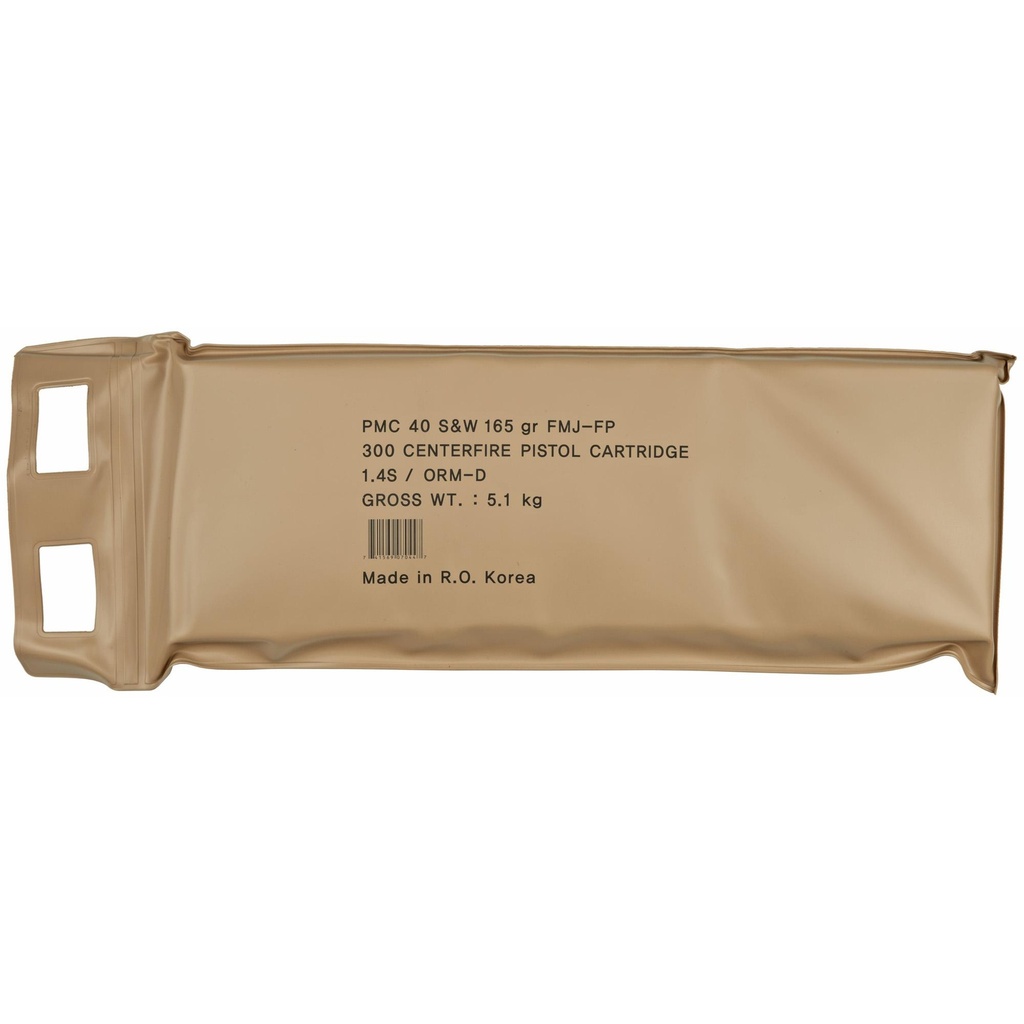 PMC Ammunition Bronze 40S&W 165 Grain Full Metal Jacket Bulk Pack