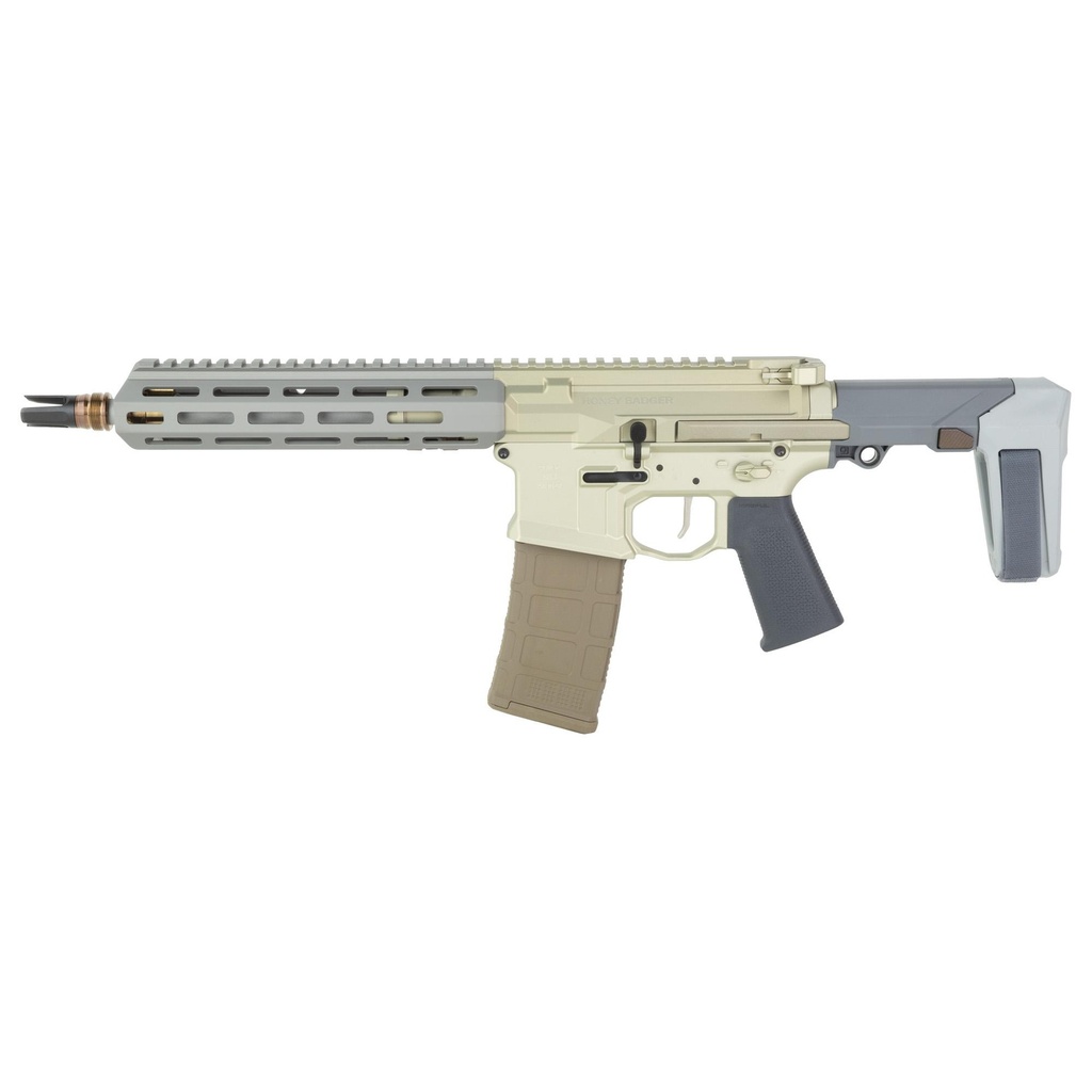 Q Honey Badger .223 Remington/5.56 10" Threaded Barrel Pistol Brace FDE 30 Round