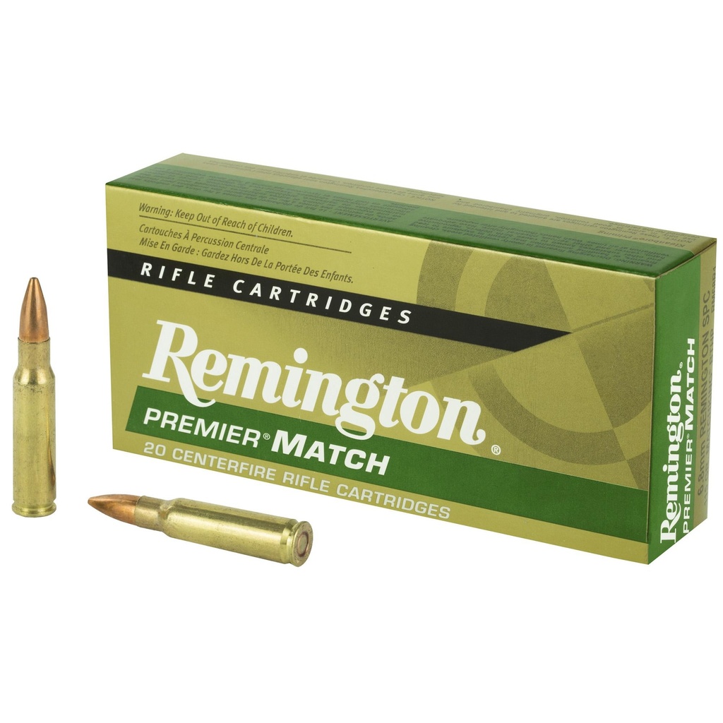 Remington Premier Match 6.8 SPC 115 Grain Boat Tail Hollow Point 20 Round Box