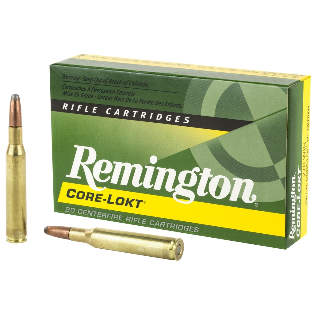 Remington Core Lokt 270 Winchester 150 Grain Soft Point 20 Round Box