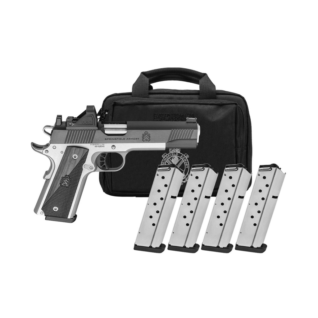 Springfield Ronin 9MM 5" Optics Ready Stainless Steel Frame Black Wood Grips 9 Round