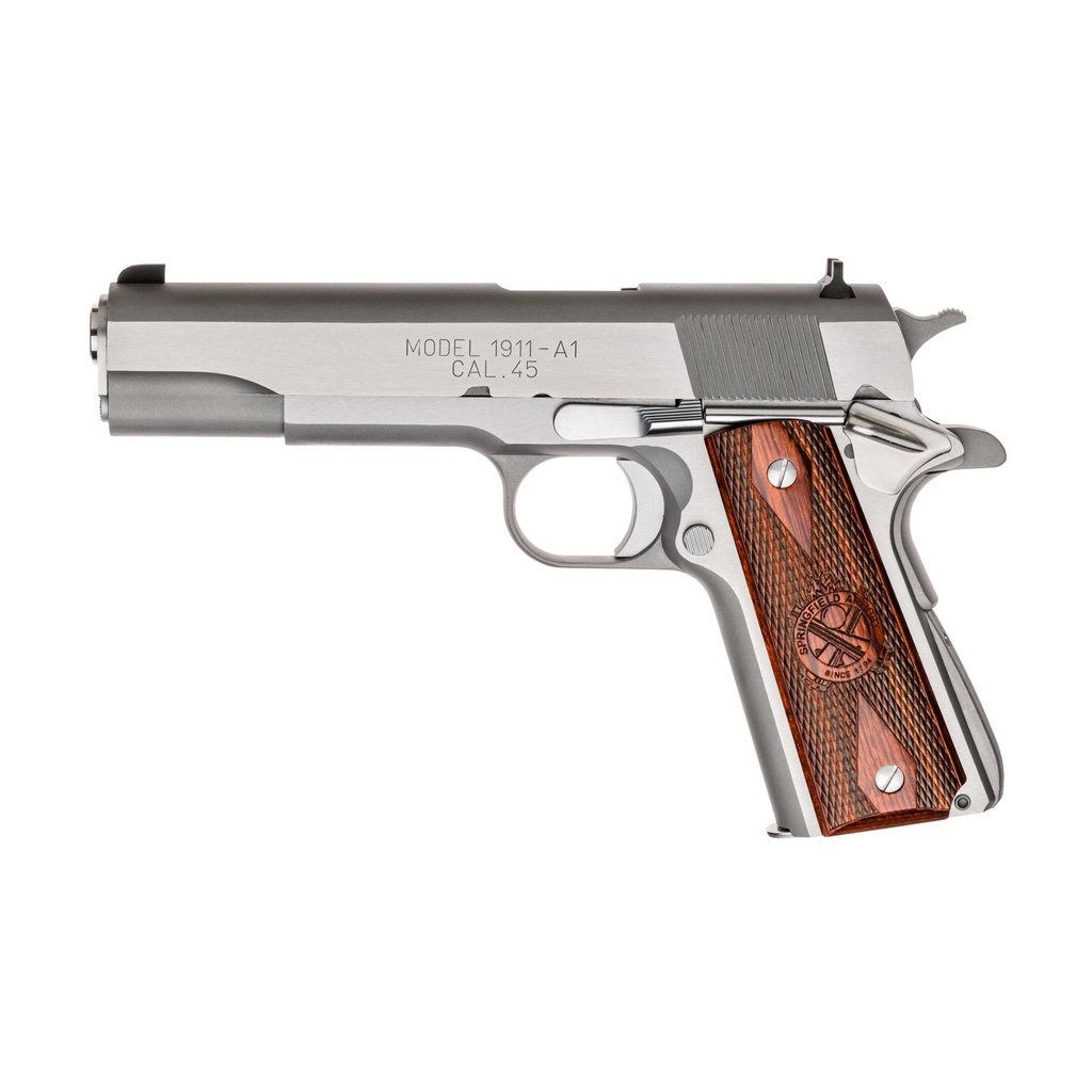 Springfield Mil-Spec .45 ACP 5" Silver Cocobolo California Compliant