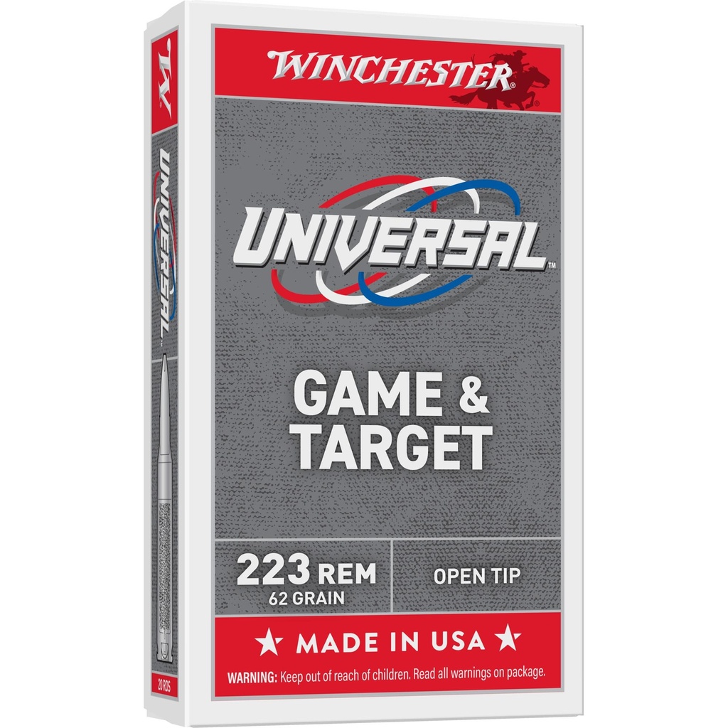 Winchester Ammunition White Box .223 Remington 62 Grain Boattail Hollow Point 20 Round Box