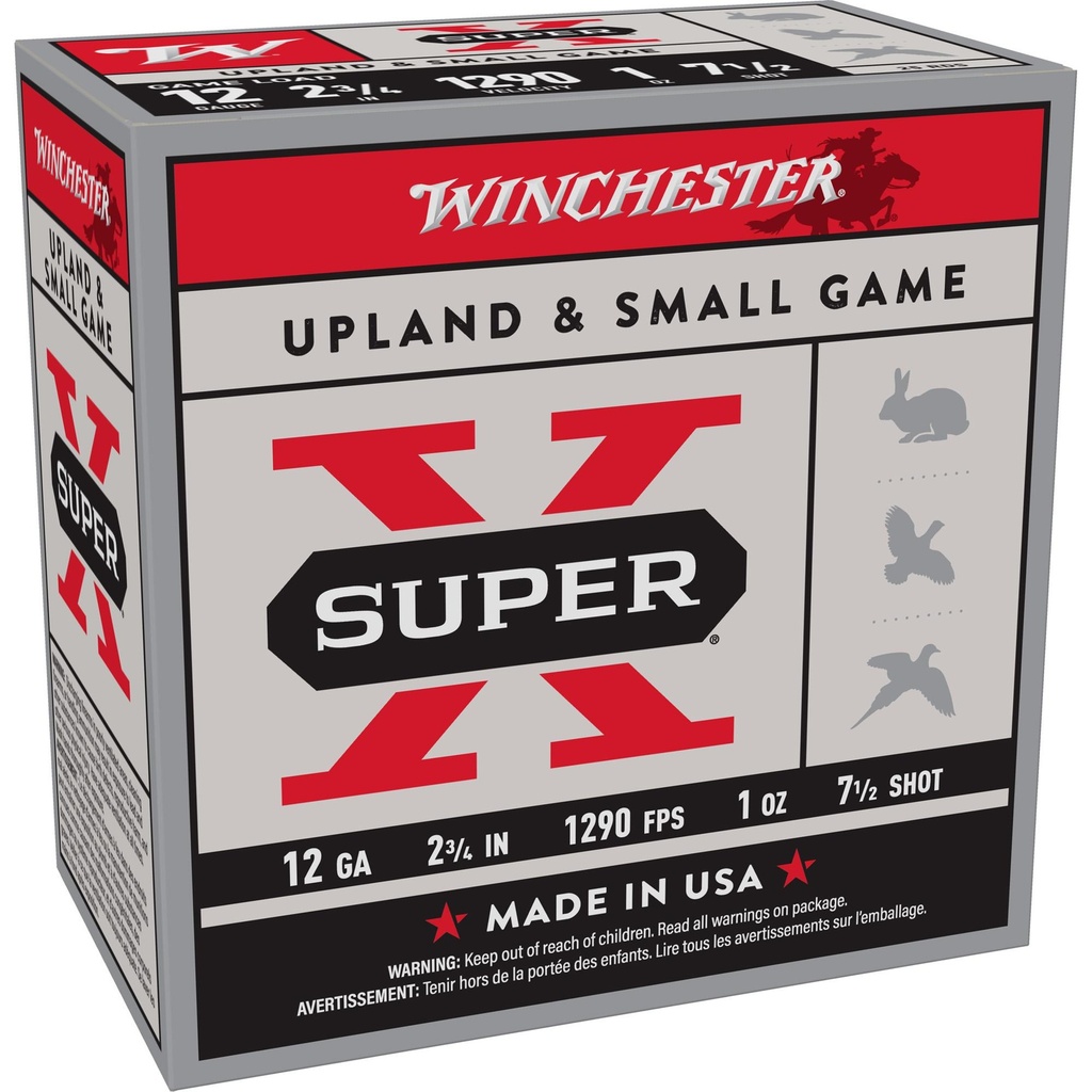 Winchester Ammunition Super-X 12GA 2.75" Game Load #7.5 25 Round Box