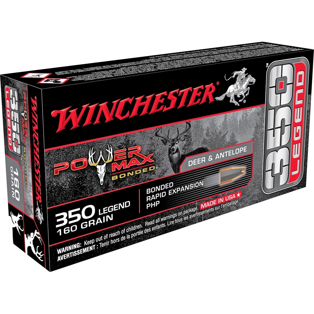 Winchester Ammunition Power Max Bonded 350 Legend 160 Grain Bonded Hollow Point 20 Rounds