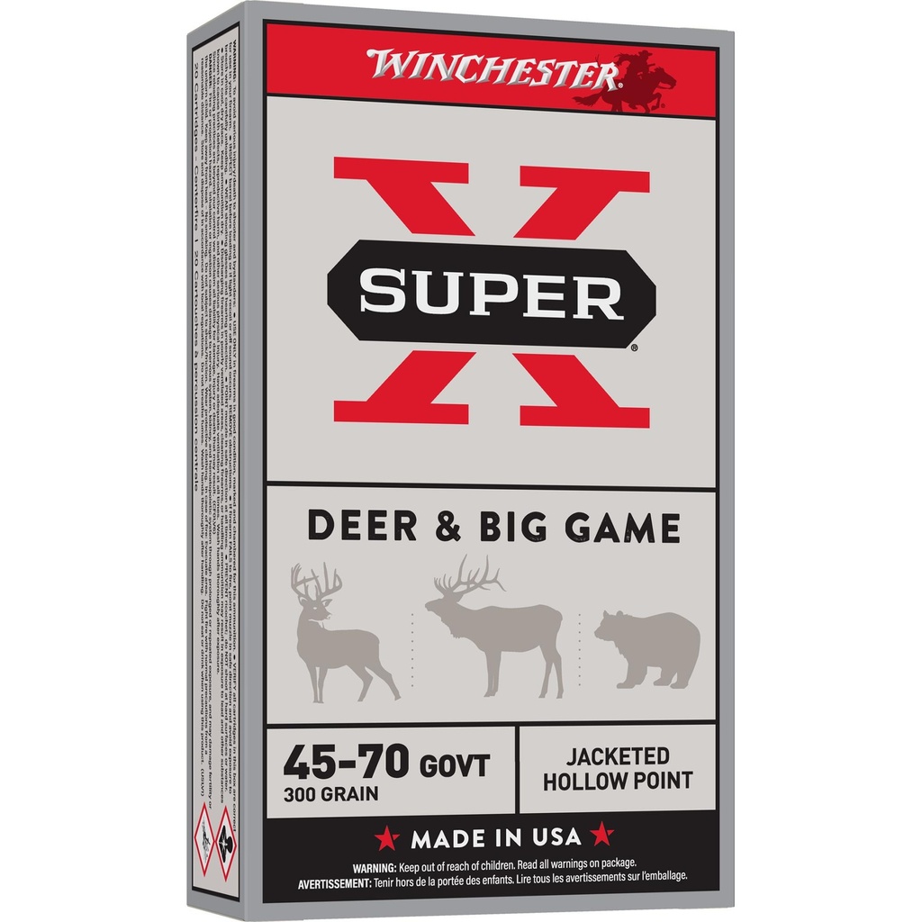 Winchester Ammunition Super-X 45-70 Government 300 Grain Jacketed Hollow Point 20 Round Box