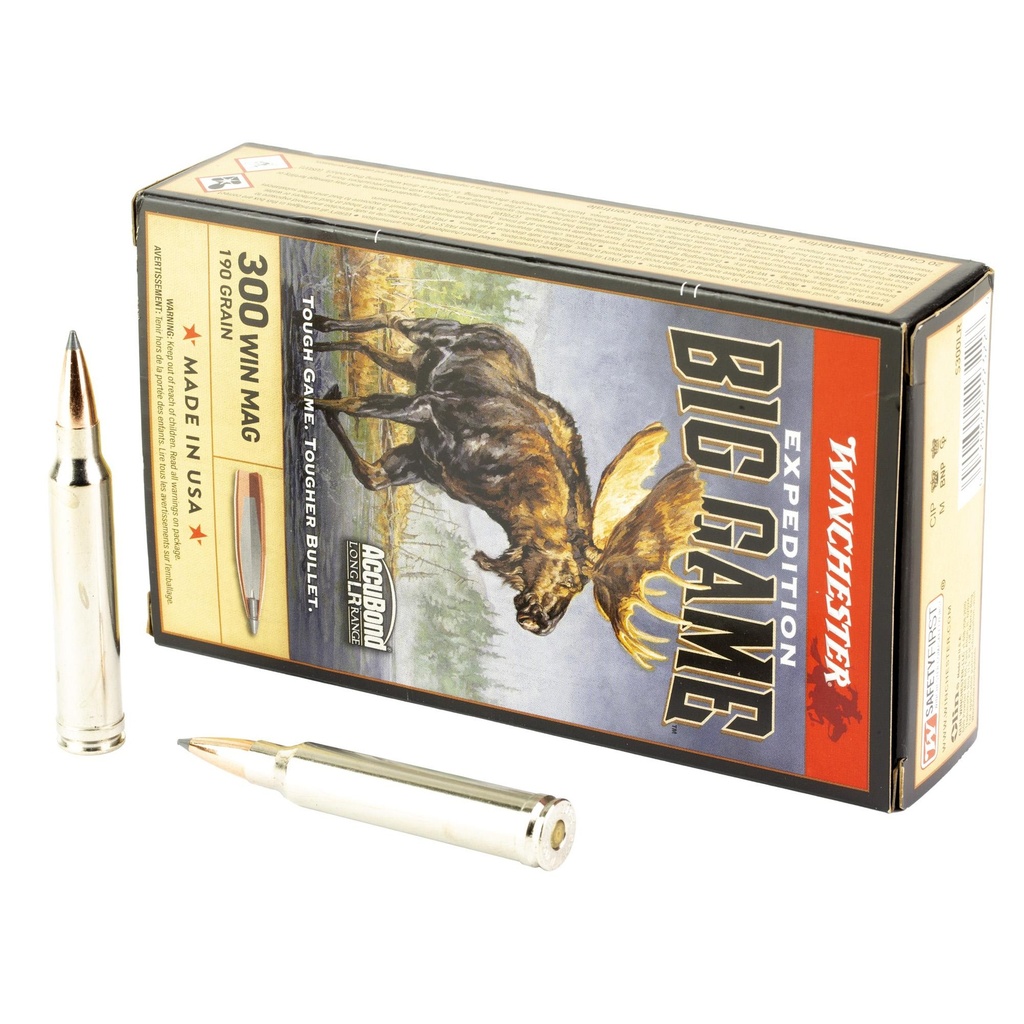 Winchester Ammunition Expedition Big Game Long Range .300 Winchester Magnum 190 Grain AccuBond 20 Round Box