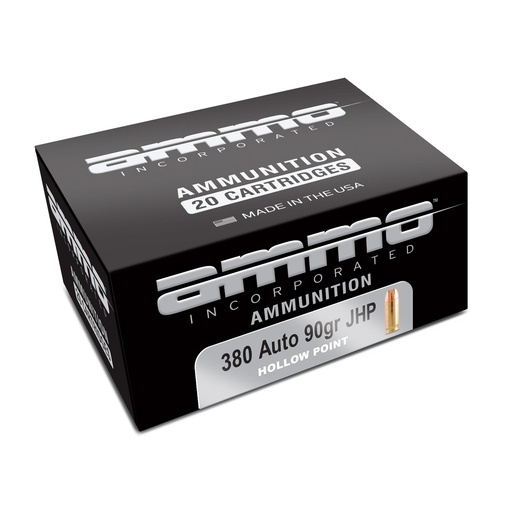 [380090JHP-A20] Ammo Inc Signature 380 ACP 90 Grain Jacketed Hollow Point 20 Round Box 