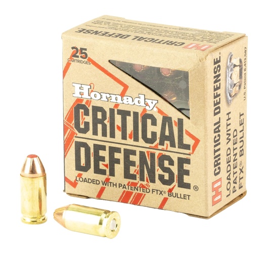 [91000] Hornady Critical Defense 9MM Makarov 95 Grain FTX 25 Round Box