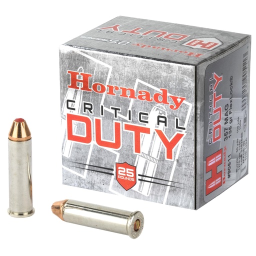 [90511] Hornady Critical Duty 357MAG 135 Grain FlexLock Duty 25 Round Box 