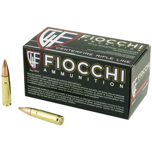 [300BLKC] Fiocchi Ammunition Rifle 300 AAC Blackout 150 Grain Full Metal Jacket Boat Tail 50 Round Box 