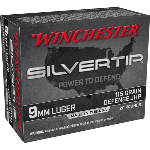 [W9MMST] Winchester Ammunition Silvertip 9MM 115 Grain Hollow Point 20 Rounds 