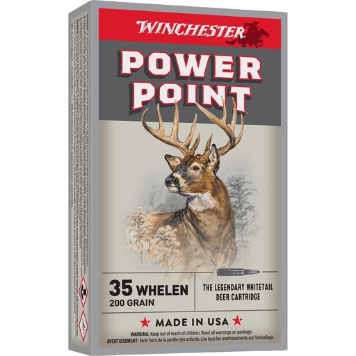 [X35W] Winchester Ammunition POWER-POINT 35 Whelen 200 Grain Power Point Bullet 20 Round Box 