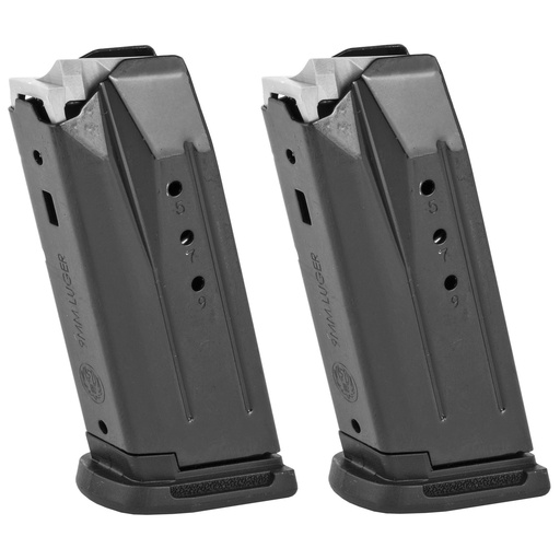 [90686] Ruger Magazines 9MM 10Rds Fits Ruger Security-9 2 Pack Steel Black 