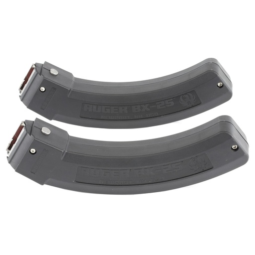 [90548] Ruger Magazine BX-25 22LR 25Rds Fits 10/22 Rifles 2-Pack Black Polymer 