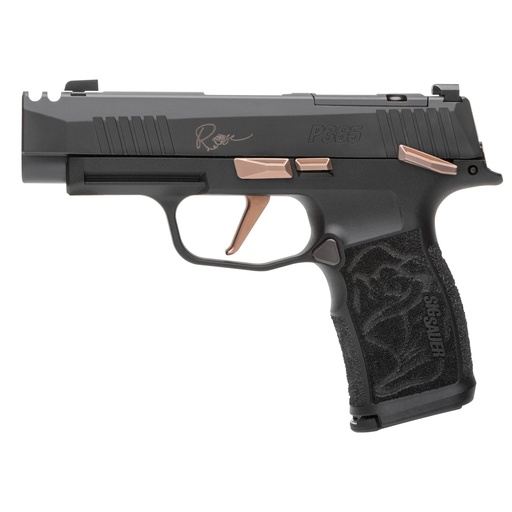 [365XL-9-ROSE-MS] Sig Sauer P365XL ROSE 9mm 3.1" Barrel 12Rds 2 Mags Manual Safety Black with Rose Gold Controls and Engraving