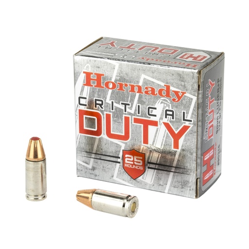 [90216] Hornady Critical Duty 9MM +P 124 Grain FlexLock Duty 25 Round Box 
